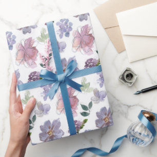 Papier Cadeau Modèle Floral pourpre