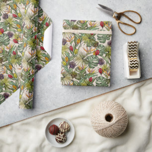 Papier Cadeau Modèle floral tropical