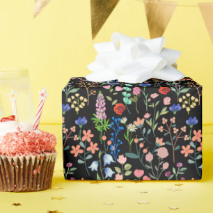 Papier Cadeau Modèle floral vintage coloré VCFP2301