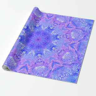 Papier Cadeau Modèle Lavande pourpre et blanc Damas