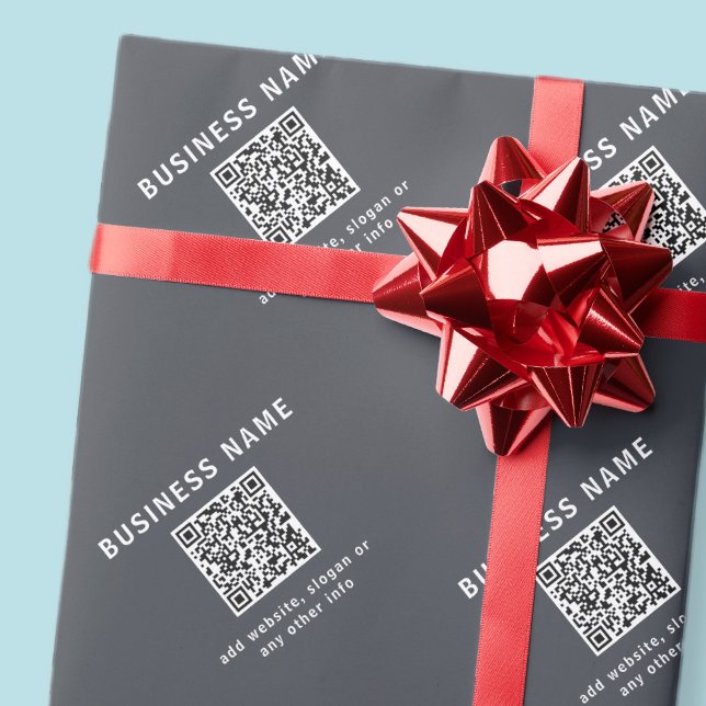 Papier Cadeau Modèle simple pour votre code QR | Gris charbon (Créateur téléchargé)