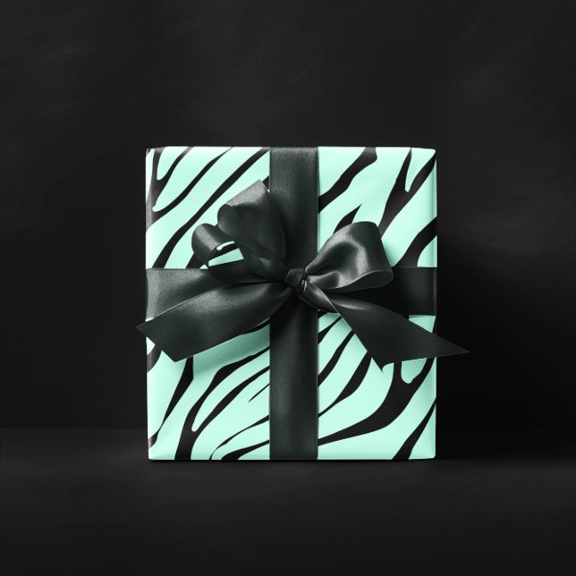 Papier Cadeau Modèle Zèbre vert clair (Créateur téléchargé)