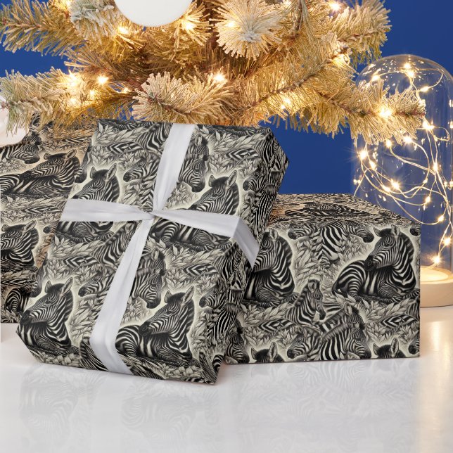 Papier Cadeau Modèle Zèbre Vintage mou