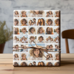 Papier Cadeau Moden, Minimal Photo Grid avec 17 photos