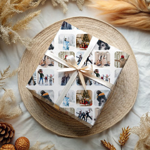 Papier Cadeau Modern 6 Photo Collage Motif Noël