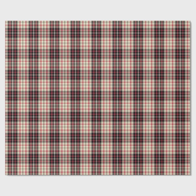 Papier Cadeau Modern beige plaid  (Plat)