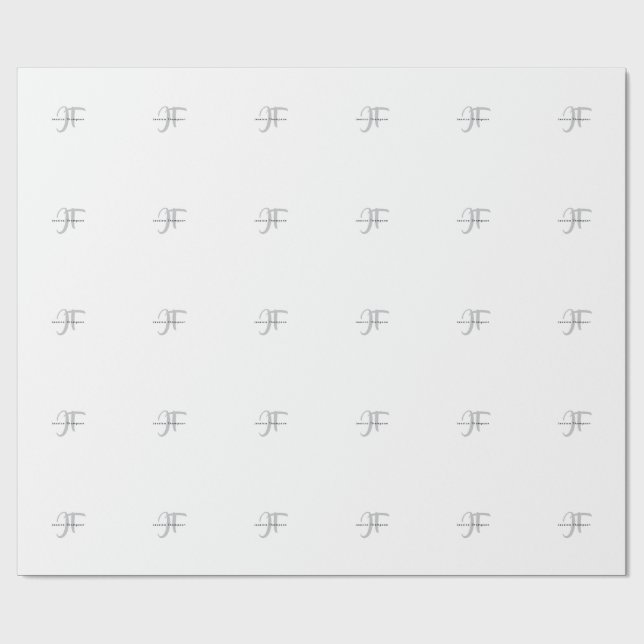 Papier Cadeau Modern Elegant Plain Professional Name Monogram (Plat)