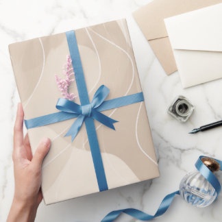 Papier Cadeau Modern Minimalist Soft Beige Flow Abstract Pattern