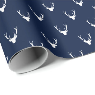 Papier Cadeau Moderne bois de renne rustique Noël Fêtes de fin d