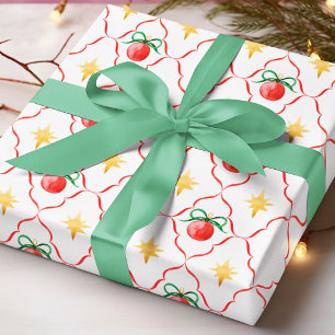 Papier Cadeau Moderne Coquette Noël Ornement Étoile Motif