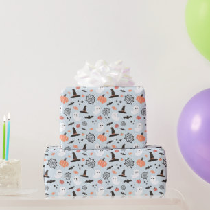 Papier Cadeau Moderne Cute Éffrayant Halloween Blue Boy Annivers
