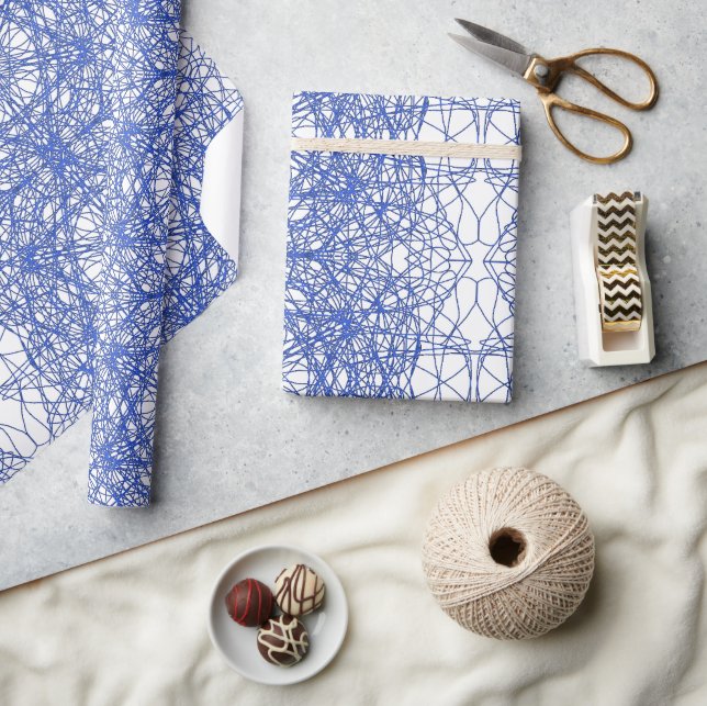 Papier Cadeau Moderne design simple motif géométrique fractal (Artisanat)