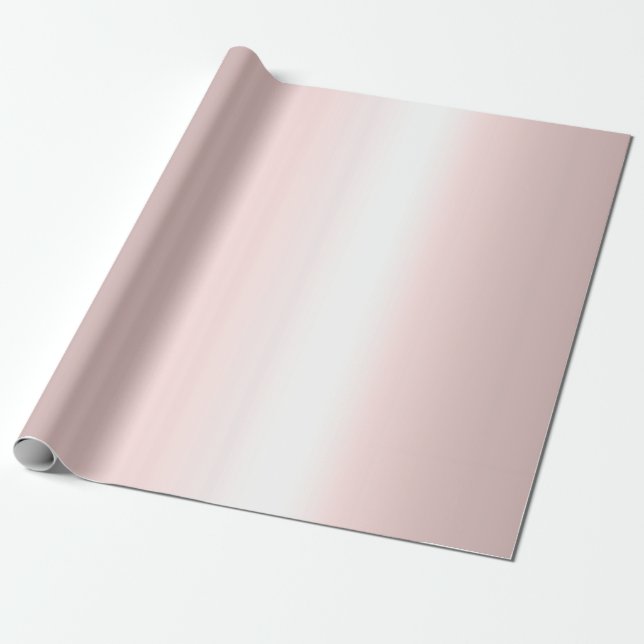 Papier Cadeau Moderne Elégant Rose Or métal look Rosegold (Déroulé)