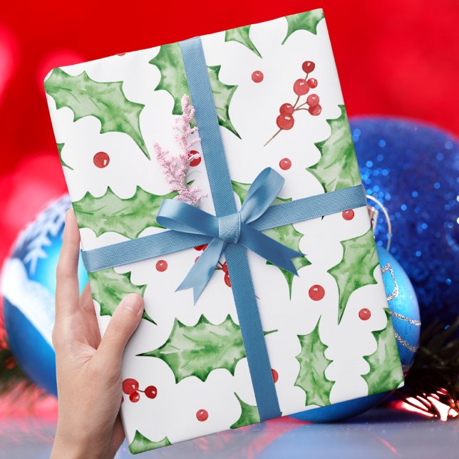 Papier Cadeau Moderne et élégante verdure de Noël (Créateur téléchargé)