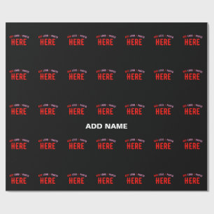 PAPIER CADEAU MODERNE ET MODERNE PERSONNALISABLE NOIR VÉRIFIÉ