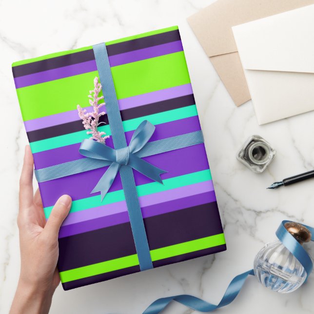 Papier cadeau moderne Gratuit violet, Aqua & Chart (Cadeaux)