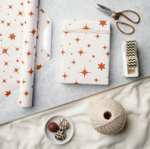 Papier Cadeau Moderne motif d'étoile scintillante de Noël