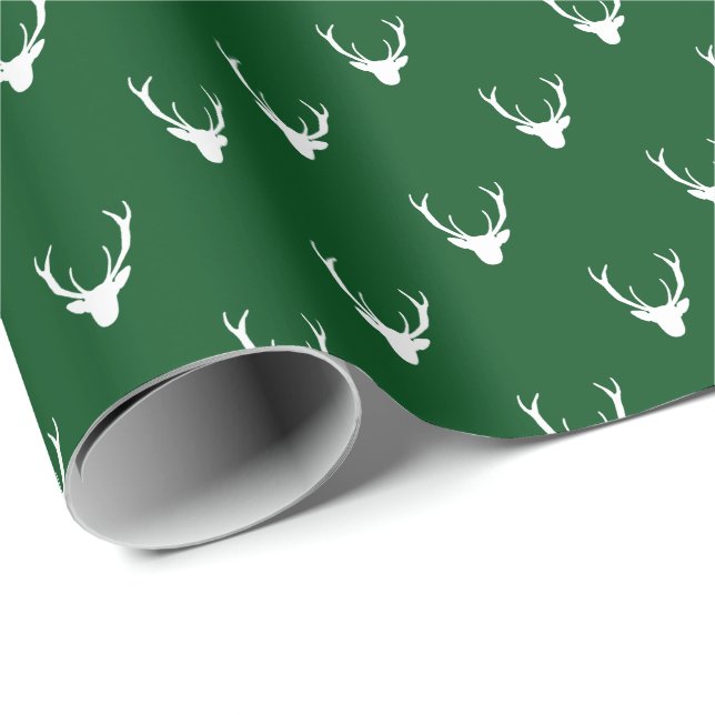 Papier Cadeau Moderne Russe Reindeer Antlers Noël (Coin rond)