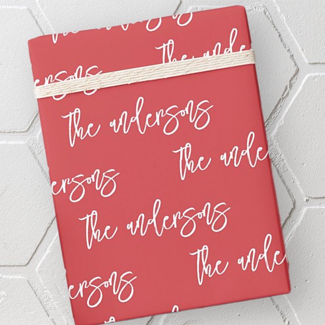 Papier Cadeau Moderne Simple Chic Votre Motif de nom de famille (Créateur téléchargé)