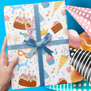 Papier Cadeau Moderne tendance mignonne motif d'anniversaire enf