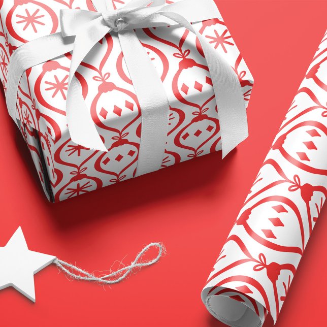 Papier Cadeau Moderne tendance Retro Rouge de vacances Motif (Créateur téléchargé)