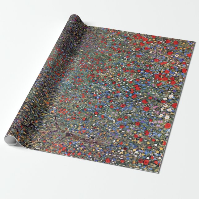 Papier Cadeau Mohnfeld, Gustav Klimt (Déroulé)