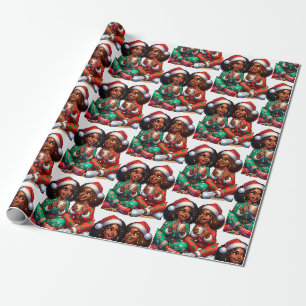 Papier Cadeau Moi et ma bestie - Black Girl Wrapping Papier