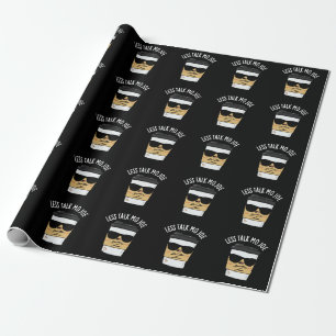 Papier Cadeau Moins de parler Mo Joe Funny Coffee Pun Dark BG