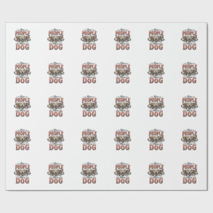 Papier Cadeau Moins de personnes plus de chien conception vintag