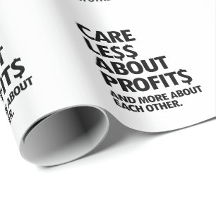 PAPIER CADEAU MOINS DE SOINS EN PROFITS