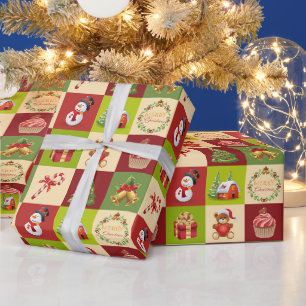 Papier Cadeau Moments Joyeux – Carreau d'Icône de Noël