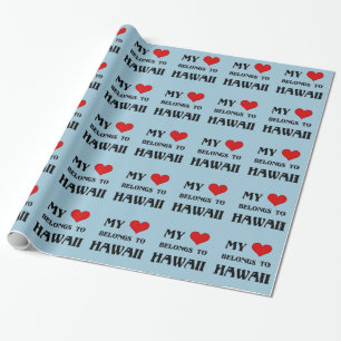 Papier Cadeau Mon coeur appartient à Hawaï