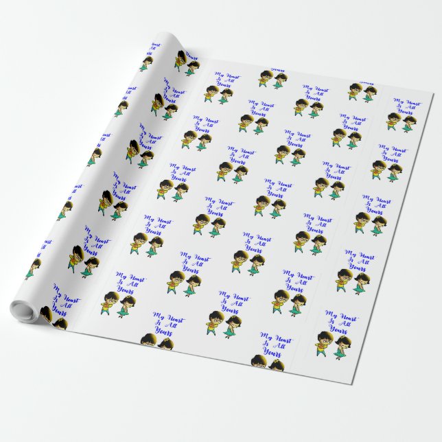 Papier Cadeau Mon coeur est tout votre Bestie Couple amour Valen (Déroulé)