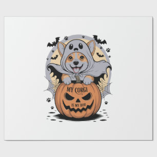 Papier Cadeau Mon Corgi est mon Boo Halloween