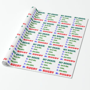 Papier Cadeau Mon rugby du cerveau 90 %