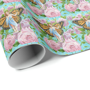 Papier Cadeau Monarch Fairy parmi les Roses
