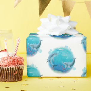 Papier Cadeau Monde des dauphins