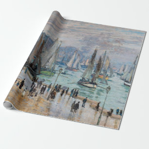 Papier Cadeau Monet - Bateaux de pêche au départ du port, Le Hav