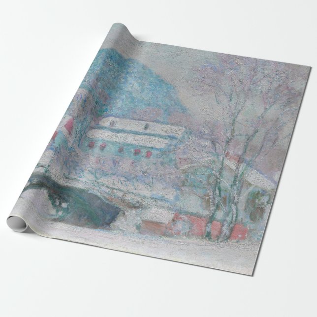 Papier Cadeau Monet - Norvège, Village de Sandviken dans la neig (Déroulé)