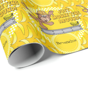 Papier Cadeau Monkeying juste autour le thème de baby shower