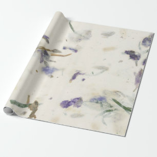 Papier Cadeau Monnaie Florale Naturelle Terre Iris Mulberry Plum