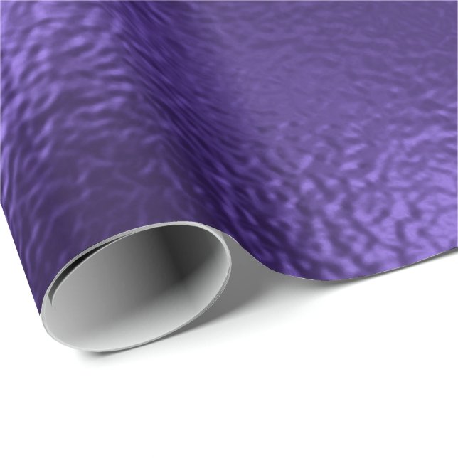 Papier Cadeau Monochrome Ultra Violet Violet Verre Métallique (Coin rond)