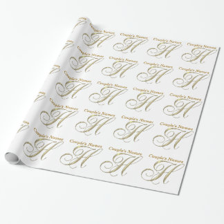 Papier cadeau Monogram H mariage
