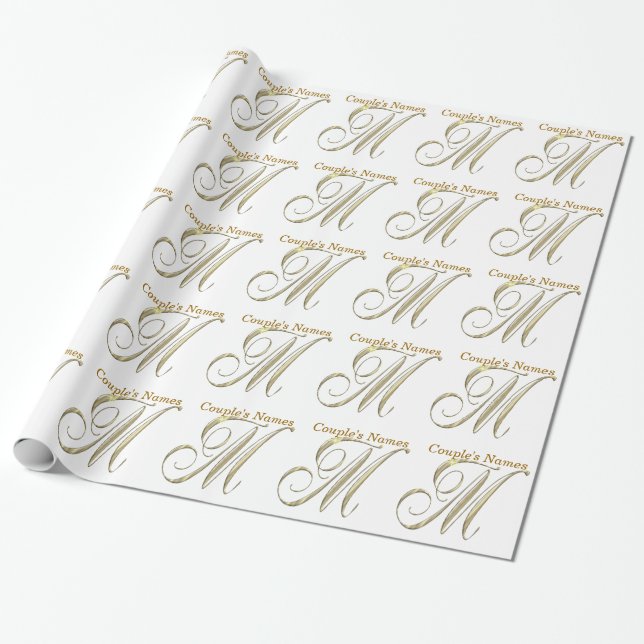 Papier cadeau Monogram M mariage (Déroulé)