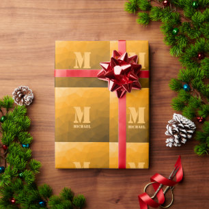 Papier Cadeau Monogramme à motif géométrique en maille ombré ora