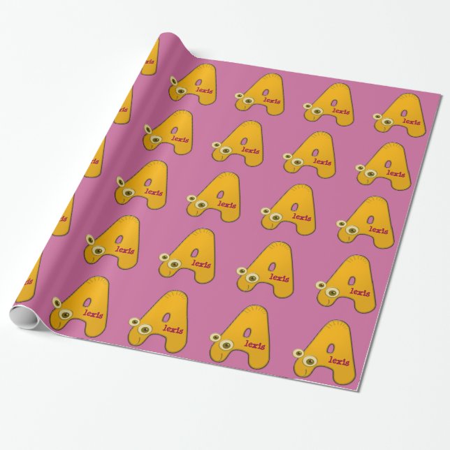 Papier Cadeau monogramme animal - A (Déroulé)