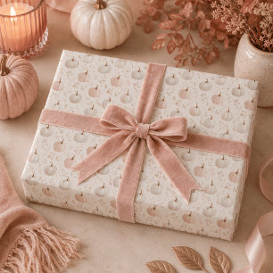 Papier Cadeau Monogramme Citrouille Pastel – Initiale Personnali