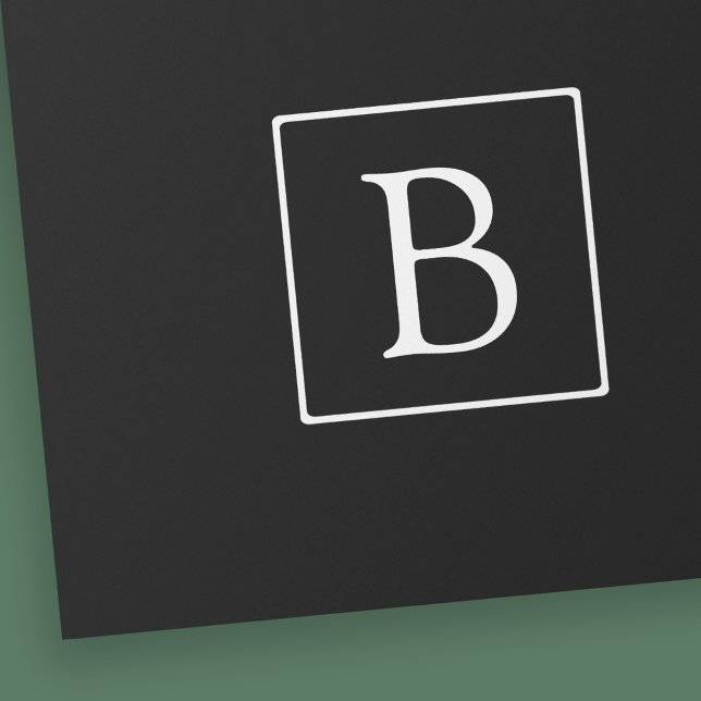 Papier Cadeau Monogramme classique simple | Texte noir et blanc (Créateur téléchargé)