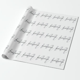 Papier Cadeau Monogramme de calligraphie classique professionnel