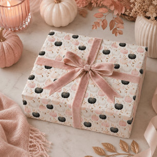 Papier Cadeau Monogramme de citrouille moderne – Initiale person